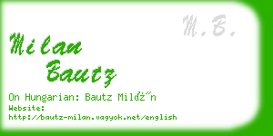 milan bautz business card